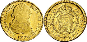 1776. Carlos III. Popayán. SF. 1 escudo. (AC. 1419) (Restrepo 54-8). Buen ejemplar. Rara. 3,34 g. EBC-/EBC.

1776. Carlos III. Popayán. SF. 1 escudo...