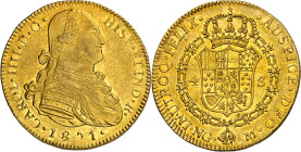 1801. Carlos IV. Guatemala. M. 4 escudos. (AC. 1449). Bella. Brillo original. Moneda exenta del pago de tasas de exportación. This coin is exempt of a...