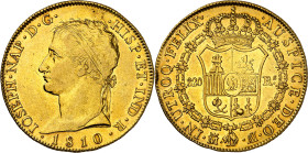 1810. José Napoleón. Madrid. AI. 320 reales. (AC. 54) (Cal.Onza 1188). Bella. Moneda exenta del pago de tasas de exportación. This coin is exempt of a...