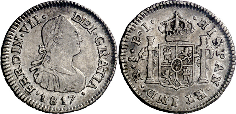 1817. Fernando VII. Santiago. FI. 1/2 real. (AC. 463) (KM. 64, no indica precio)...