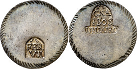 1808. Fernando VII. Girona. 1 duro. (AC. 1201). Bella. Brillo original. Rara así. 26,87 g. EBC.

1808. Fernando VII. Girona. 1 duro. (AC. 1201). Nic...