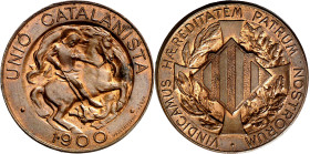 1900. Unió Catalanista. Barcelona. Vallmitjana. 10 céntimos. (AC. 133). Muy bella. Brillo original. Escasa así. 10,12 g. S/C-.

1900. Unió Catalanis...