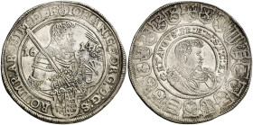 Alemania. Sajonia albertina. 1614. Juan Jorge I y Augusto. 1 taler. (KM. 44) (Dav. 7573). Bella. Brillo original. Ex Áureo & Calicó 03/07/2014, nº 763...