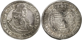 Austria. 1665. Segismundo Francisco. Hall. 1 taler. (KM. 1239.1) (Dav. 3370). Bella. Ex Áureo & Calicó 12/03/2020, nº 1482. Rara y más así. AG. 28,52 ...
