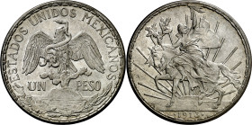México. 1913. 1 peso. (KM. 453). "Caballito". Bella. Brillo original. Escasa así. AG. 27,07 g. EBC+.

Mexico. 1913. 1 peso. (KM. 453). "Caballito" (...