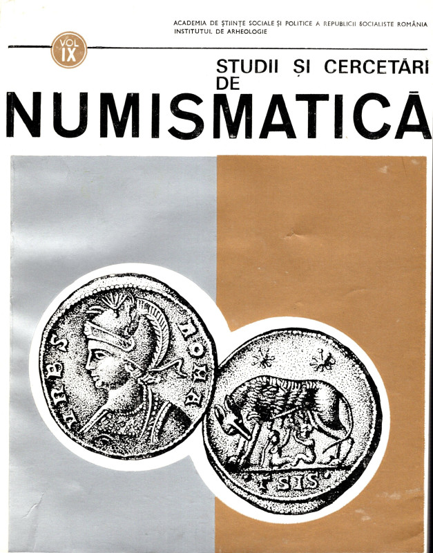 AA.VV.- Studii si Cercetari de Numismatica. Vol. IX. Bucarest, 1989. pp 169, tav...