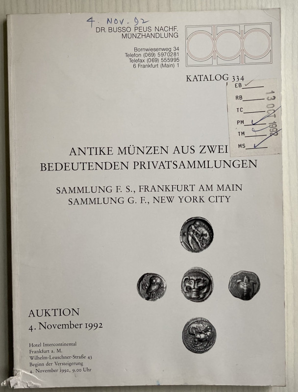 Busso Peus Katalog 334 Antike Munzen Aus Zwei Bedeutenden Privatsammlungen. Fran...