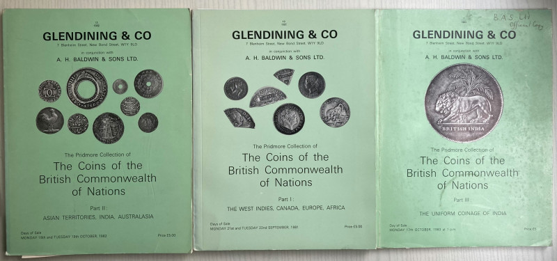 Glendining & Co, 3 Cataloghi. The Pridmore Collection of The Coins of the Britis...