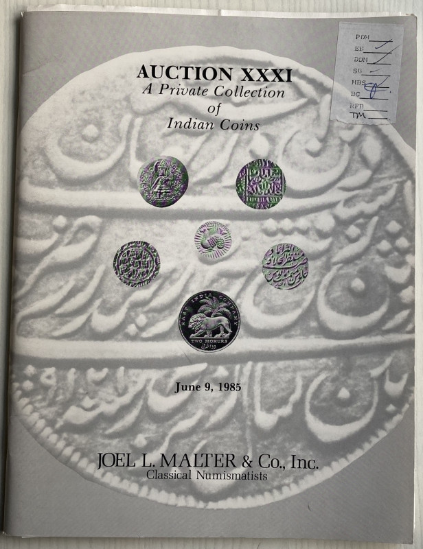 Malter J.L. Auction XXXI. A private collection of Indian coins. California 09 Ju...