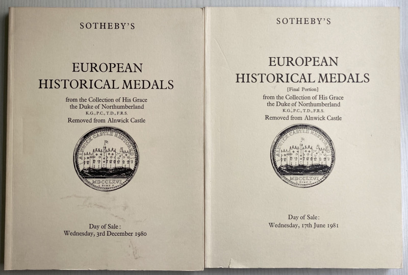 Sotheby's. 2 Cataloghi. European Historical Medals from the Collection of His Gr...