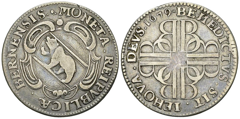 Bern, AR Halbtaler 1679 

Schweiz, Bern. AR Halbtaler 1679 (13.37 g). Variante...