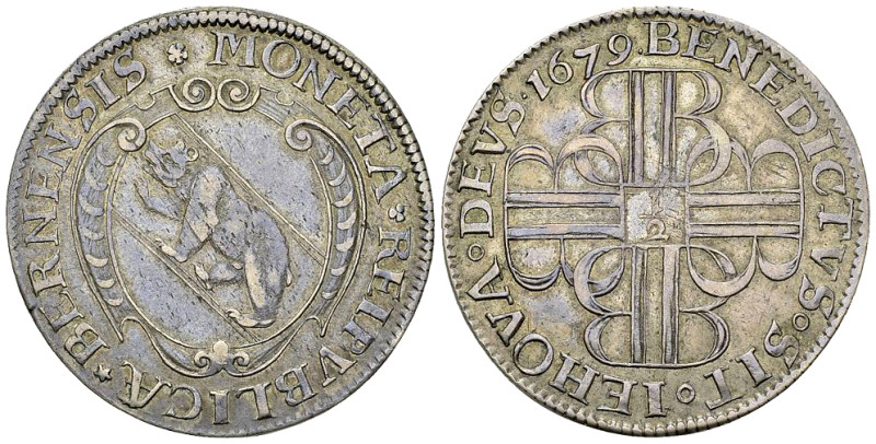 Bern, AR Halbtaler 1679 

Schweiz, Bern. AR Halbtaler 1679 (13.57 g). Variante...