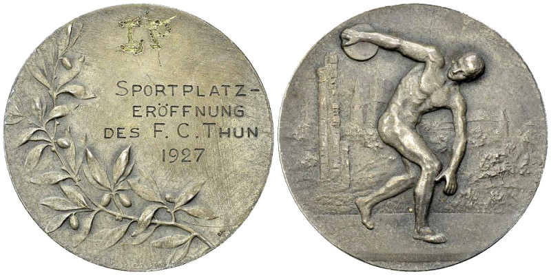 Thun, AR Medaille 1927, Sportplatz-Eröffnung FC Thun 

Schweiz, Bern. Thun. AR...