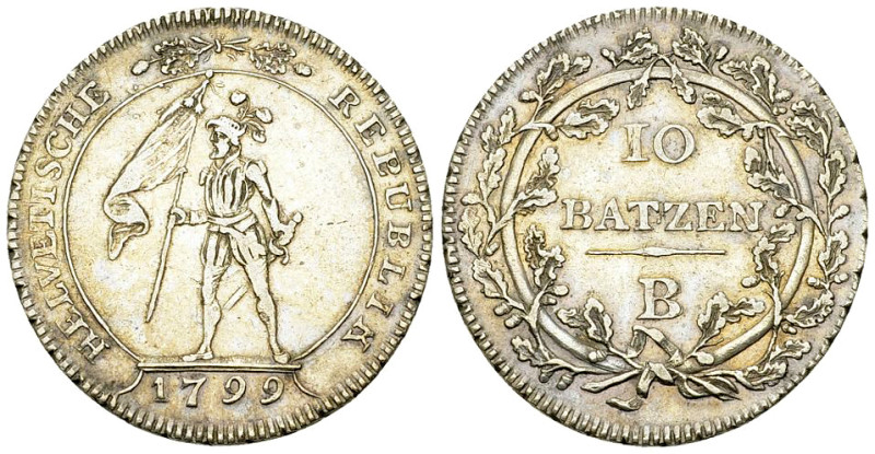 Helvetische Republik, AR 10 Batzen 1799 B, Bern 

Schweiz, Helvetische Republi...