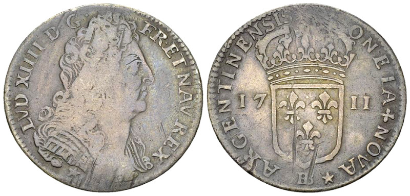 Louis XIV, AR 22 Sols de Strasbourg 1711 BB, Strasbourg 

Frankreich, Königrei...