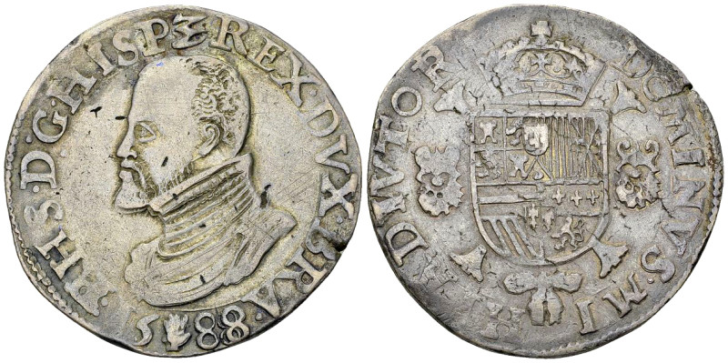 Philipp II, AR Ecu Philippe 1588, Antwerpen 

Spanische Niederlande. Philipp I...