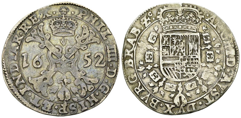 Albert und Isabella, AR 1/4 Patagon o.J. (1612-1621), Brügge 

Spanische Niede...