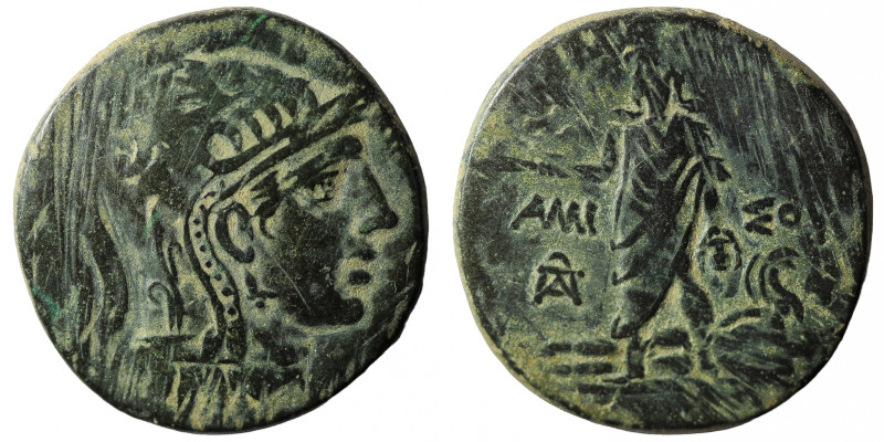 Pontos, Amisos, Time of Mithradates VI Eupator (ca 100-85 BC) AE
Obv: Head of A...