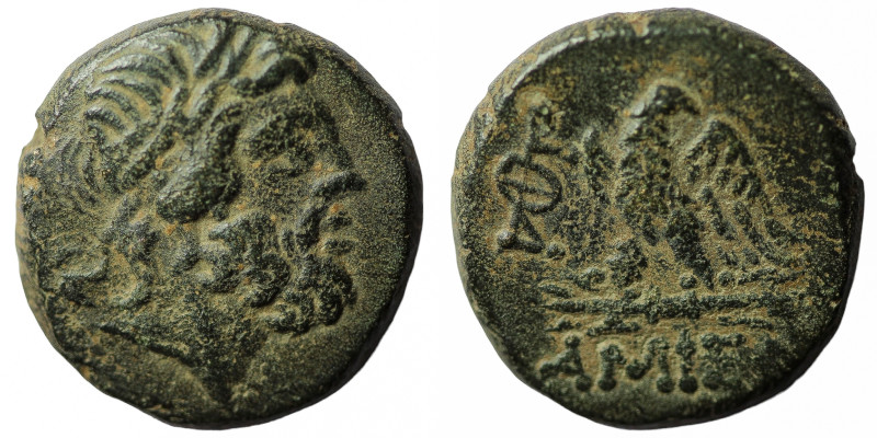 Pontos, Amisos AE ca 100-85 BC
Obv: Laureate head of Zeus right.
Rev: AMIΣOV, ...