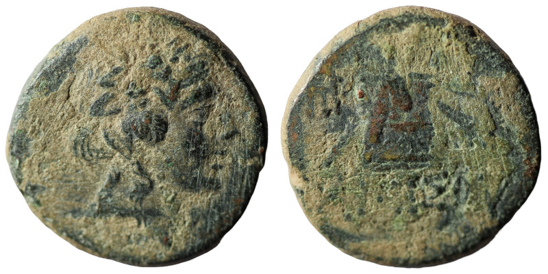 Pontos, Amisos. Time of Mithradates VI Eupator (ca 85-65 BC) AE
Obv: Head of Di...