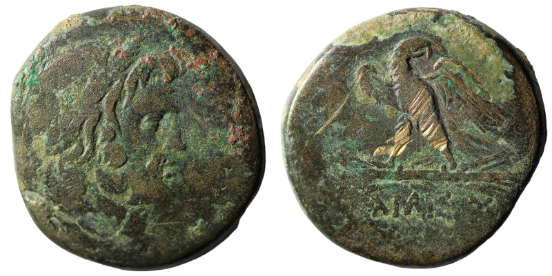 Pontos, Amisos AE ca 100-85 BC
Obv: Laureate head of Zeus right.
Rev: AMIΣOV, ...