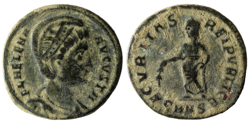 Helena (Augusta, 324-328/330). Æ Follis . Nicomedia, 325-6. Diademed and mantled...