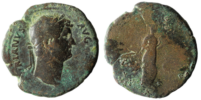 Hadrian Æ Sestertius. Rome, AD 122-125
Weight 9.43 gr - Diameter  28.20 mm