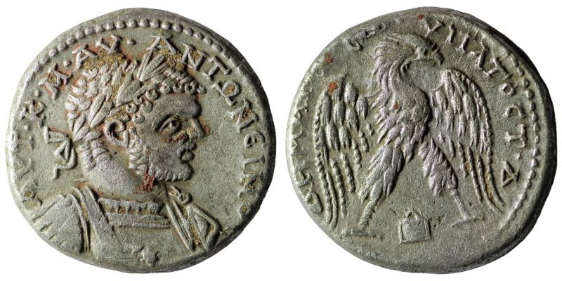 MESOPOTAMIA, Edessa. Caracalla. AD 198-217. AR Tetradrachm Struck AD 215-217. La...