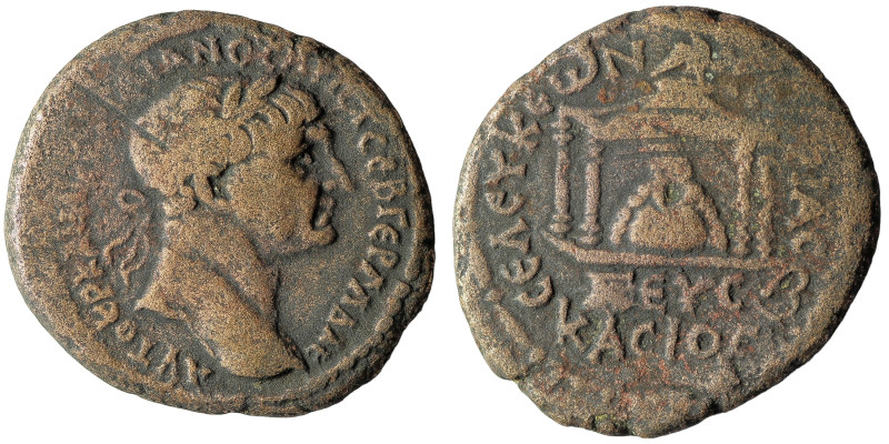 Syria, Seleucia. Trajan, AD 98–117. AE.
Obv: [ΑΥΤΟΚΡ] ΚΑΙϹ ΝΕΡ ΤΡΑΙΑΝΟϹ ΑΡΙϹΤ Ϲ...