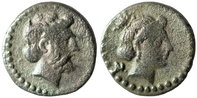 Cilicia, Nagidos AR Obol ca 400-380 BC
Obv: Head of Aphrodite right, behind let...