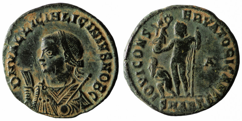 Licinius I, 308-324. Follis, Antioch, 317-320. IMP LICINIVS AVG Laureate and dra...