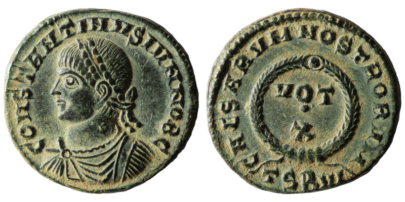 Constantine II, as Caesar, 316-337. Follis , struck under Constantine I, Thessal...