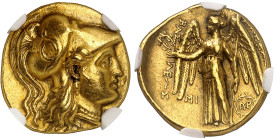 Macédoine

Alexandre III (336-323)

Statère en or (311-300) - Babylone

Frappe posthume sous Séleucos 1er.

Rarissime.

8.55g - Price 3748
...