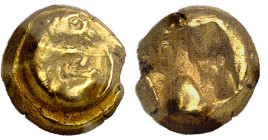 Ionie

Hemihecté ou 1/12 Statère en électrum (570-520)

Atelier incertain.

 D'une insigne rareté, seulement quelques exemplaires connus.

 1....