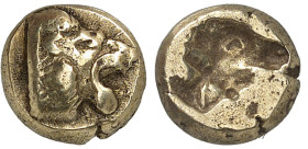 Asie Mineure

Lesbos - Mytilène 

Hecté en électrum - (521-478)

 Rare.

 2.46g - SNG Copenhagen 301

 TB – VF