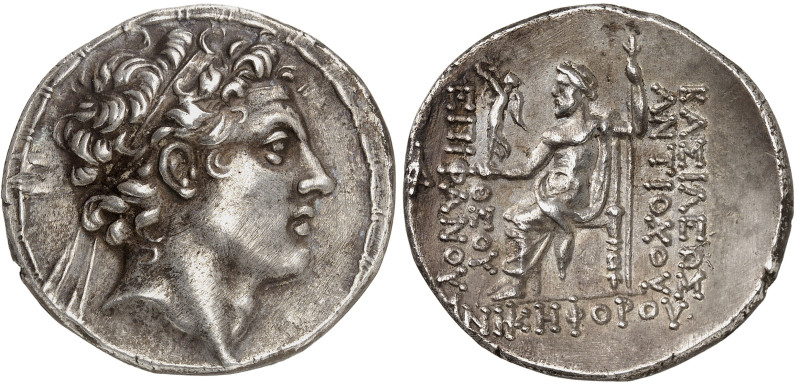 Séleucide - Antiochos IV Epiphane (175-163)

Tétradrachme en argent (167-165)...