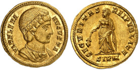 Hélène

Solidus – Sirmium (324-325).

 D'une grande rareté, seulement 5 exemplaires connus.

Magnifique exemplaire ayant conservé son brillant....