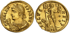 Valens (364-378)

Solidus - Thessalonique (368)

Magnifique exemplaire.

Très rare dans cette qualité.

4.48g - Depeyrot 31/2 - RIC 3b

Prat...