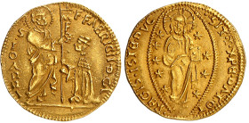 Rhodes – Ordre hospitalier de Saint Jean de Jérusalem

Fabrizio del Carretto (1513-1521)

 Ducat en or – ND

 Magnifique exemplaire.

 Très ra...