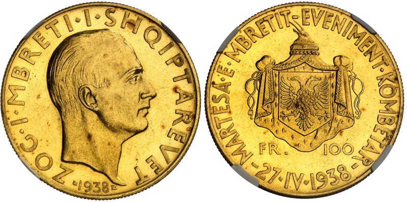 Albanie

Ahmed Zogu (1925-1939)

100 francs en or - 1938 R Rome

10ème ann...