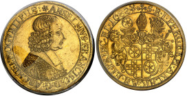 Allemagne - Mayence

Anselme-François d'Ingelheim (1679-1695)

5 ducats en or - 1682 Mayence - Différent MF, Matthias Fischer, maître de l'atelier...