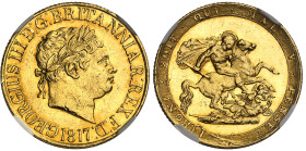 Angleterre

Georges III (1760-1820)

 Souverain en or – 1817

 7.98g - KM 674 - Fr. 371

 Superbe à FDC - NGC MS 61