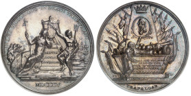 Angleterre

Georges III (1760-1820)

Médaille en argent - 1805 - P. Wyon 

Commémore la mort de l'Amiral Nelson lors de la bataille de Trafalgar...
