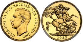 Angleterre

Georges VI (1936-1952)

 Épreuve en or sur flan bruni du 2 souverains – 1937

 Rare et magnifique exemplaire.

 15.97g - KM 860 - ...