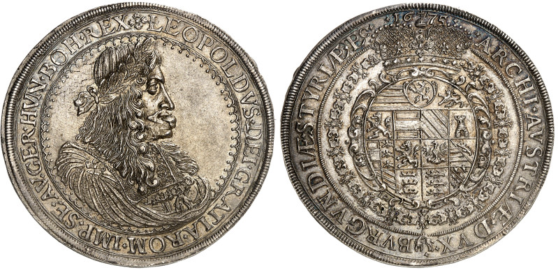 Autriche

Léopold Ier (1657-1705)

Double taler - 1675 IAN Graz

Rare et m...