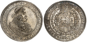 Autriche

Léopold Ier (1657-1705)

Double taler - 1675 IAN Graz

Rare et magnifique exemplaire.

Très belle patine médaillier. 

57.30g - KM...