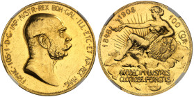 Autriche

François Joseph I (1848-1916)

Épreuve sur flan bruni du 100 couronnes en or - 1908



Très rare sur flan bruni.

33.87g - KM 2812...