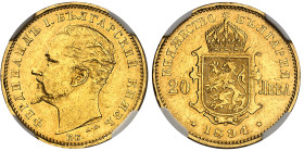 Bulgarie

Ferdinand Ier (1887-1918)

20 leva en or - 1894 KB

6.45g - KM 20 - Fr. 3

Superbe - NGC AU 53