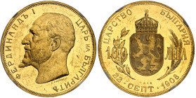 Bulgarie

Ferdinand Ier (1887-1918)

100 leva en or - 1912

D'aspect flan bruni.

Rare dans cette qualité.

 

32.25g - KM 34 - Fr. 5

S...