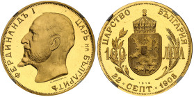 Bulgarie

République Populaire (1946-1989)

Epreuve sur flan bruni du 100 leva en or - 1912

Frappé en 1967 avec des coins d'origine.

Très ra...